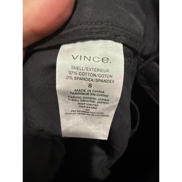 Vince Utility Pants Womens 8 Black Belted Stretch Chino Ankle Length Straight - Picture 7 of 8